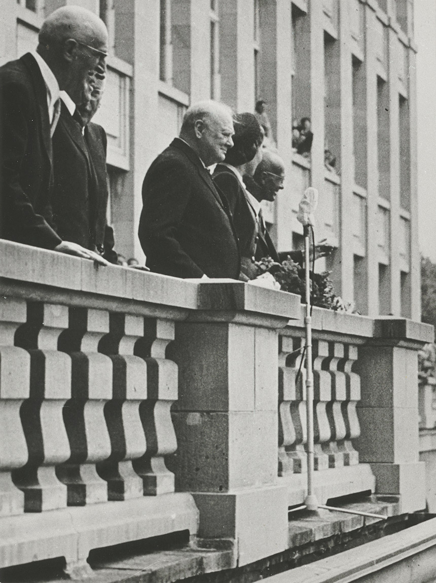 1946 – Churchill at UZH (Pictured: British Prime Minister Winston Churchill on his visit to UZH)
