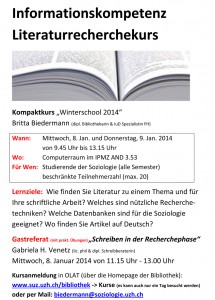 Microsoft Word - Literaturrecherchekurs Plakat 2014