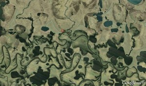 Map from the Kytalyk area with location of the facilities indicated (Map: Google Earth).