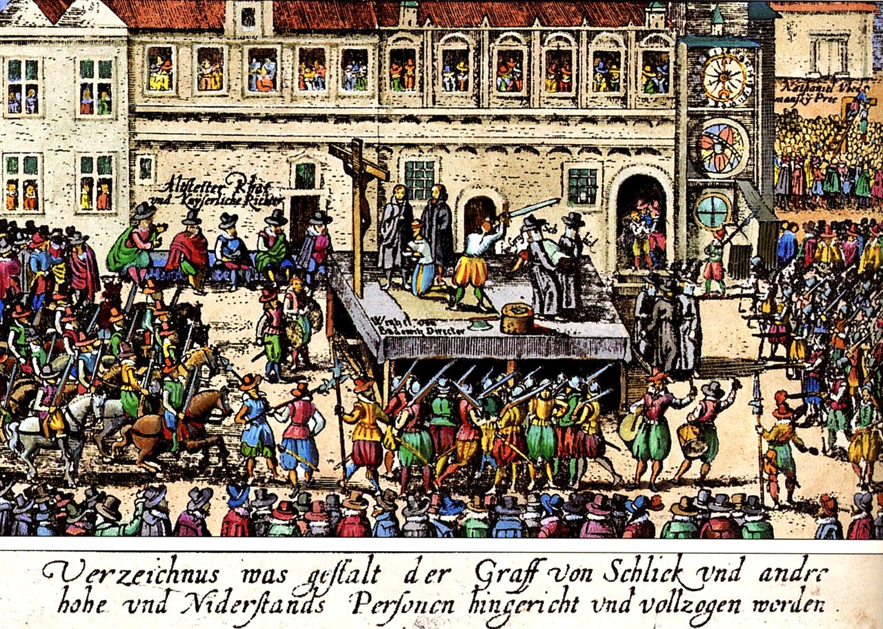 Bild: Hinrichtung der böhmischen Rebellen auf dem Prager Altstädter Ring 1621.