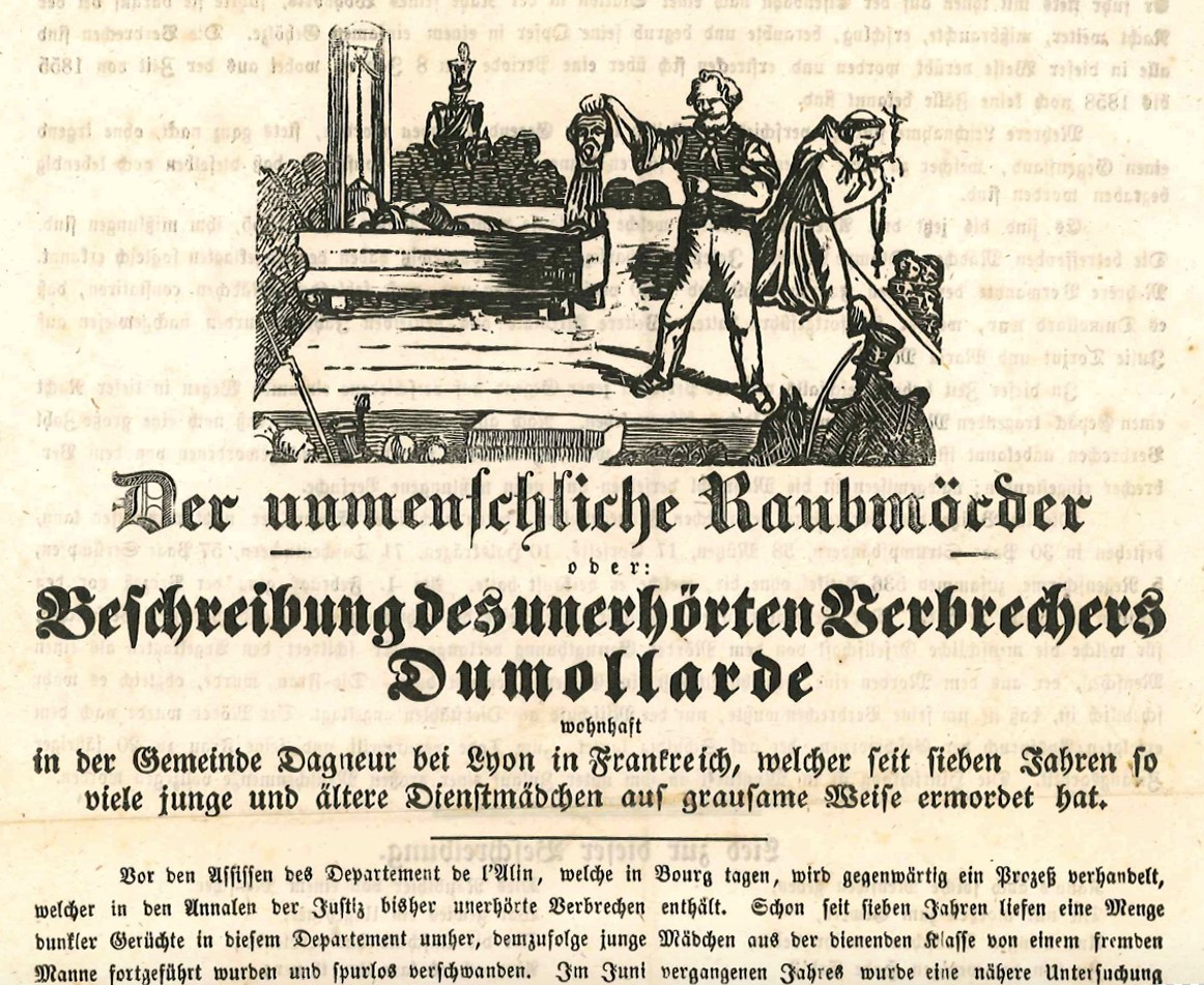 Martin Dumollarde – Der Werwolf von der Bresse, am 8. März 1862, hingerichtet mittels Guillotine.