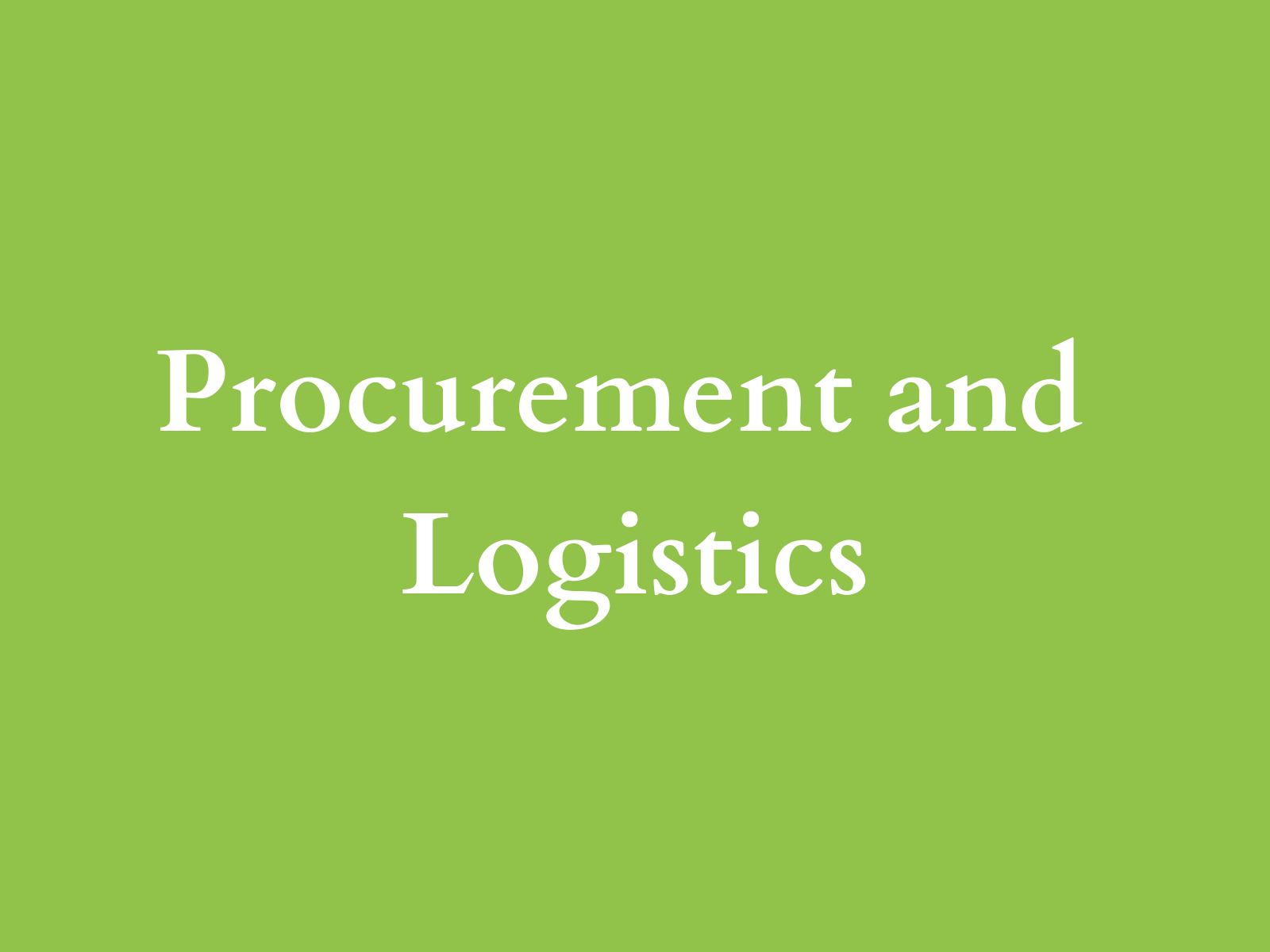 Procurement & Logistics