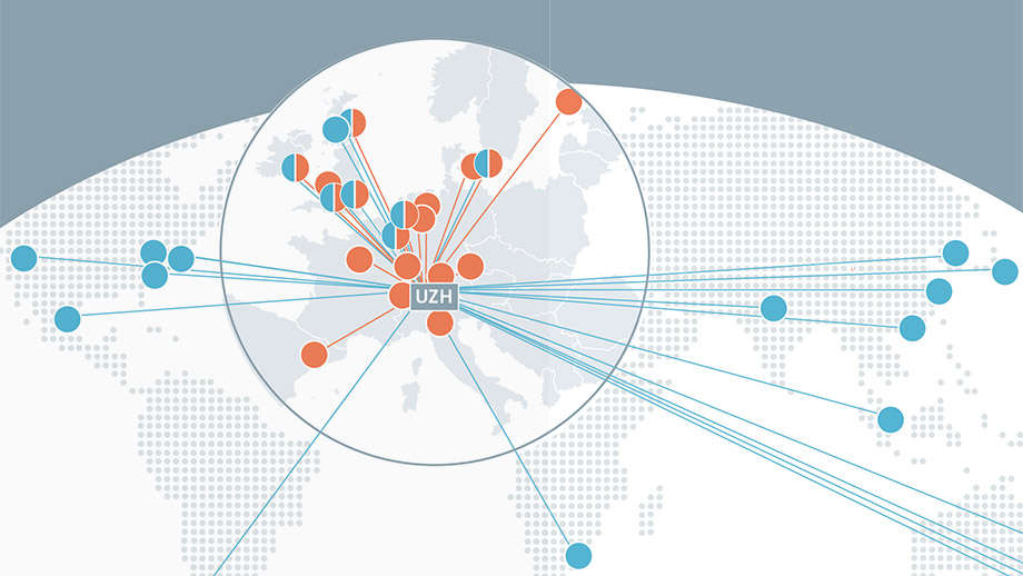 Globales Netzwerk der UZH (grafische Darstellung)