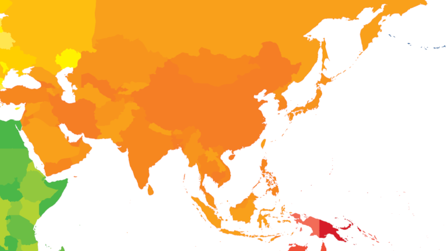 Grafik Karte ﻿Asia and Middle East