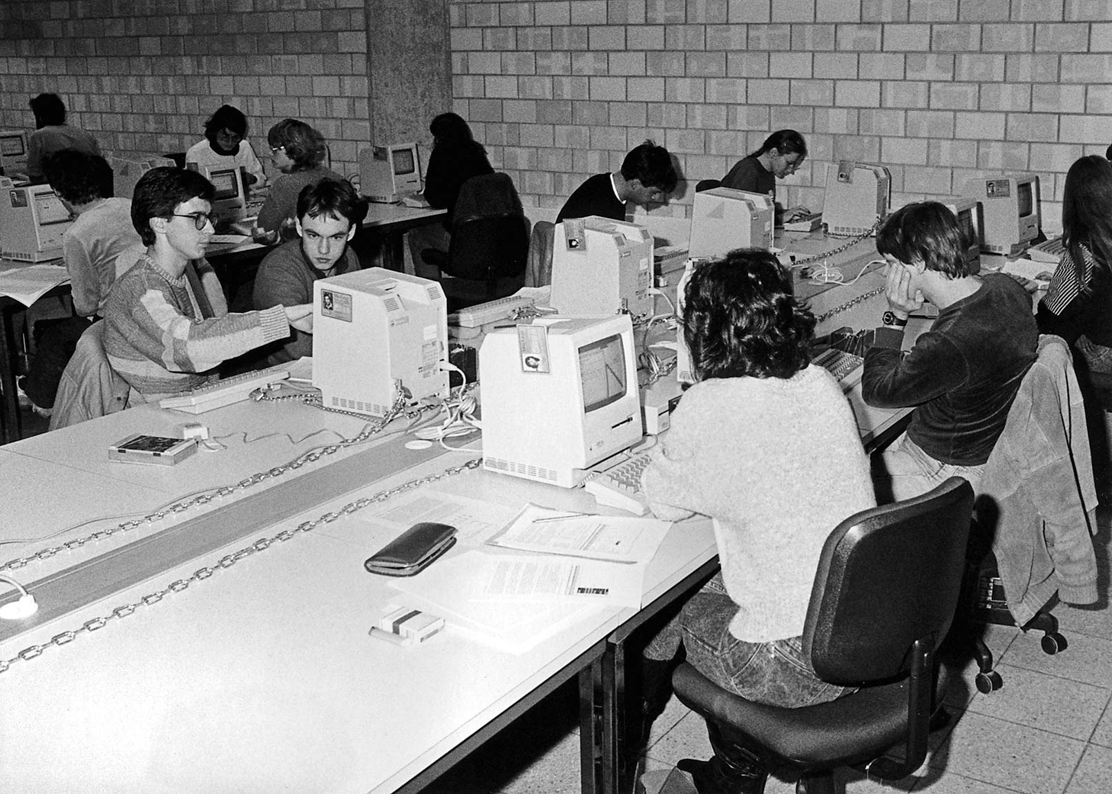 1985 – IT Boom (Pictured: Students in the IT suite at the legendary Mac Plus.)