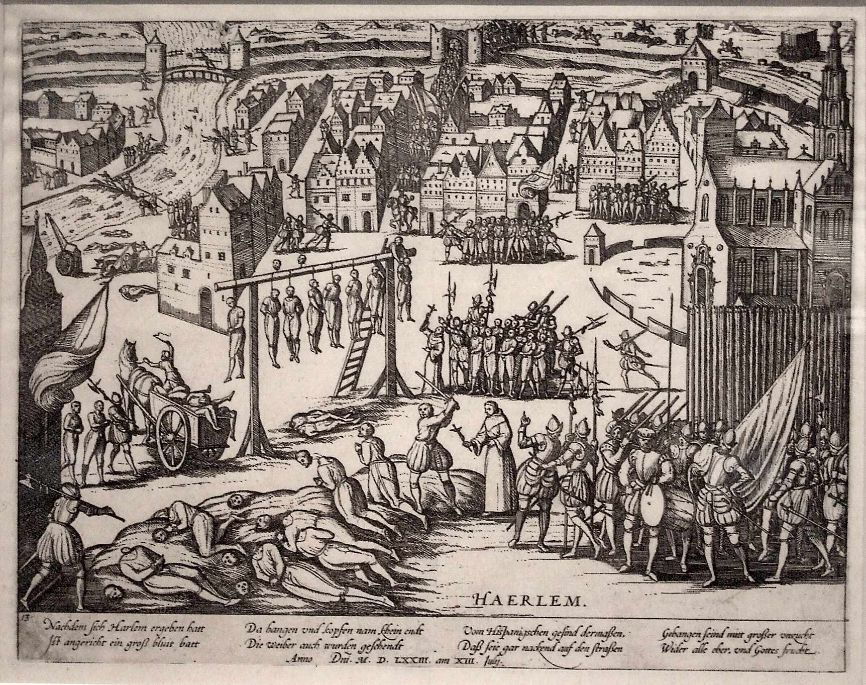 Frans Hogenbergh: Exekutionen durch die spanischen Sieger nach der Belagerung von Haarlem (1572-1573)