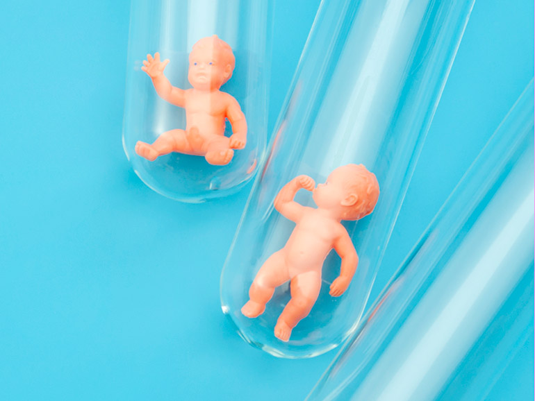 Baby-Puppen im Reagenzglas