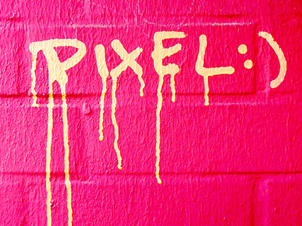 "Pixel" auf Mauer