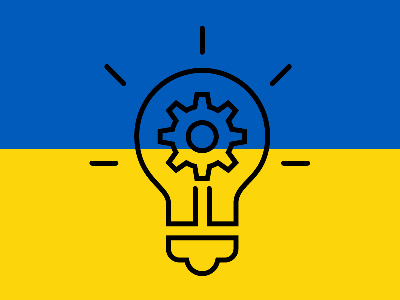 Ukraine Flag plus lightbulb