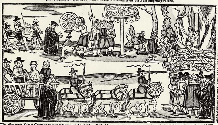 Schultes, Johann: Gefangennahme und Hinrichtung des Räubers Ulrich Öttinger (Flugblatt 1613).