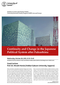 Continuity and Change in the Japanese Political System after Fukushima