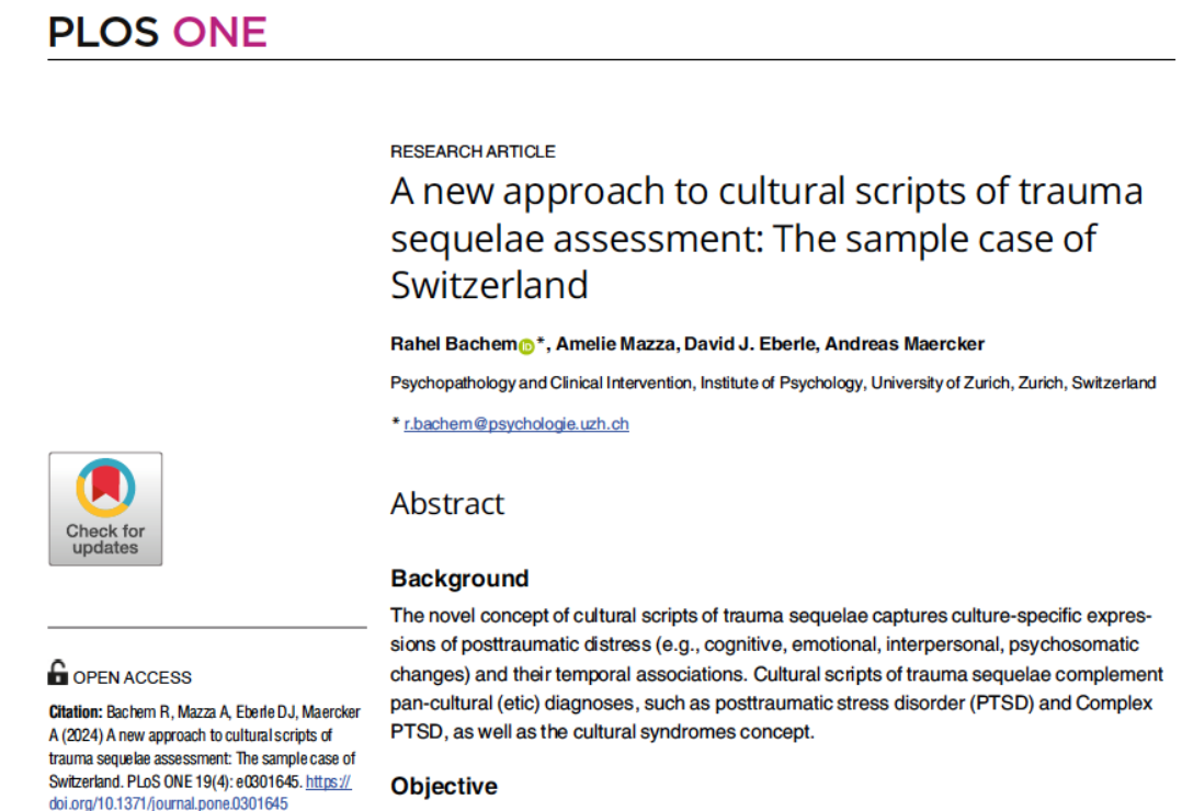 A new approach to cultural scripts of trauma sequelae assessmet