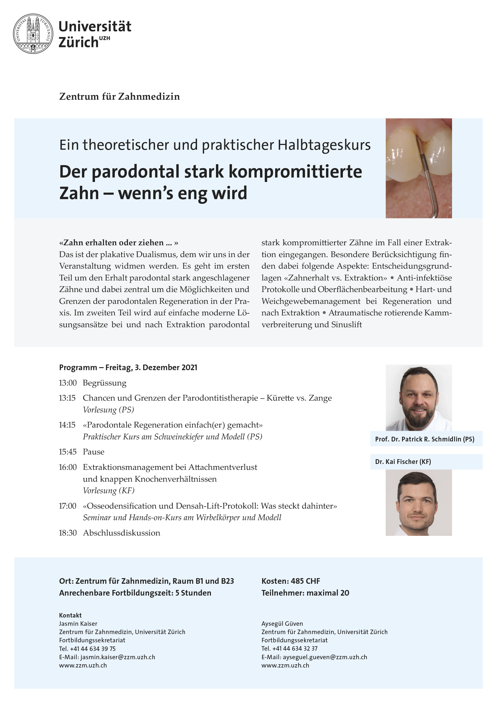 Parodontologie-Kurs ZPZ – Flyer A4