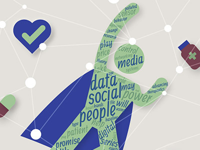 Mensch im digitalen Netzwerk (Grafik)