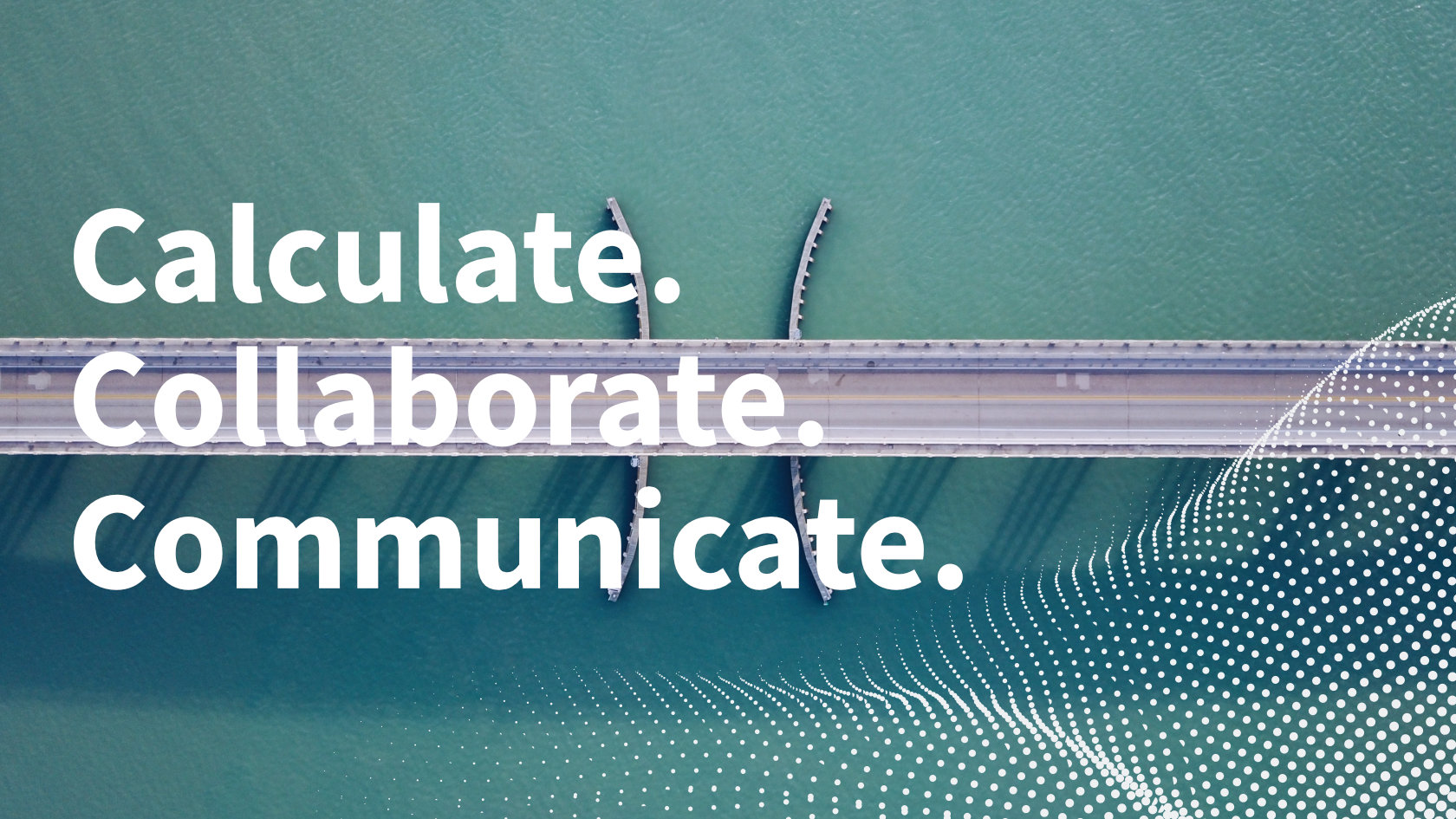 Grafik mit Text Calculate, Collaborate, Communicate