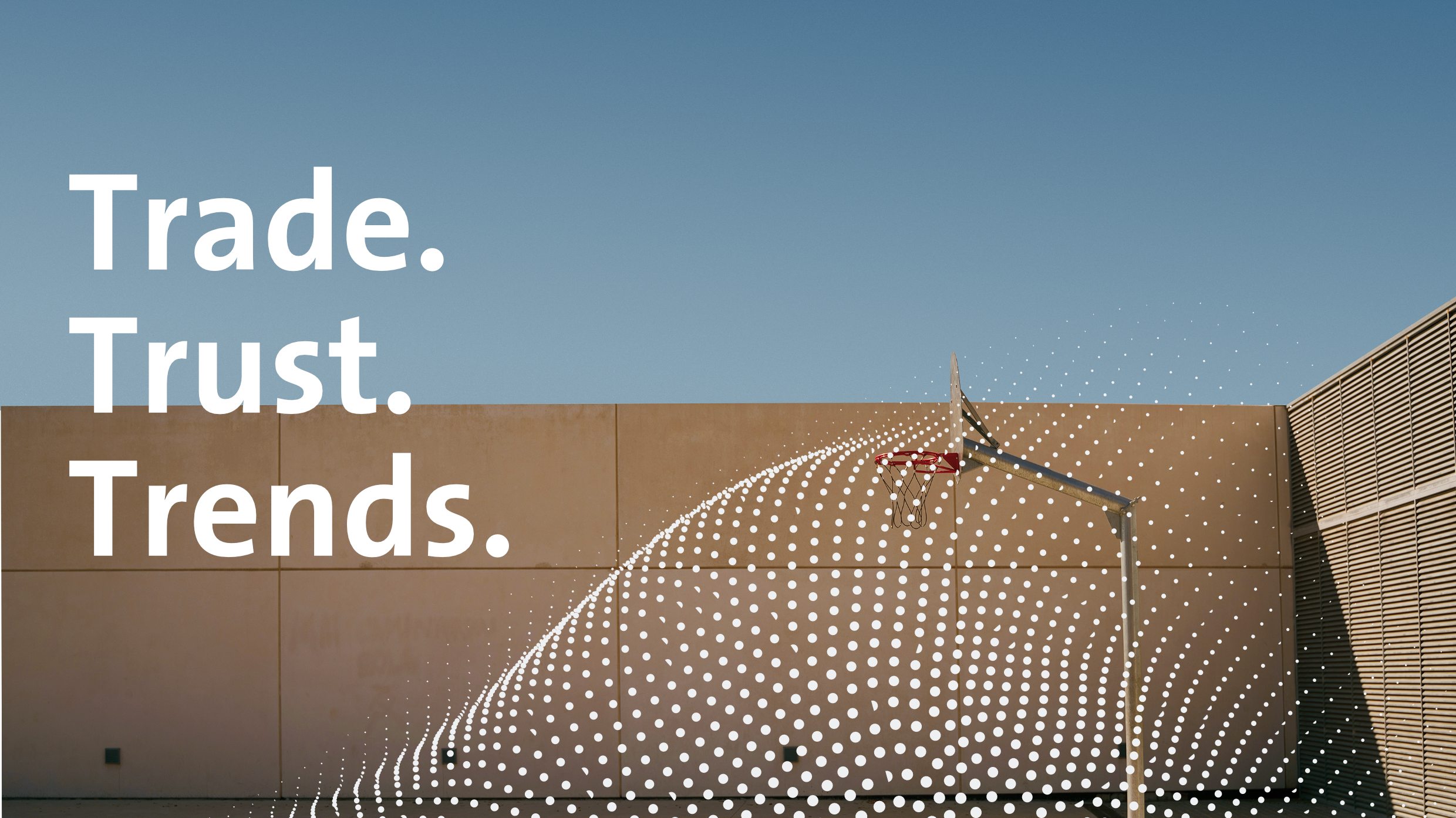 Grafik mit Text Trade, Trust, Trends