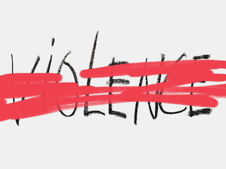"Violence" crossed over in red