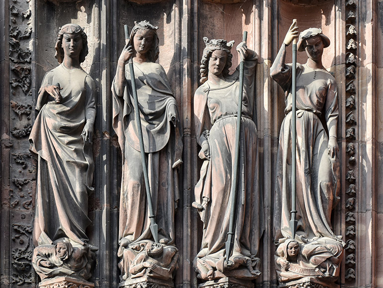Skulpturen am Seitenportal des Strassburger Münsters