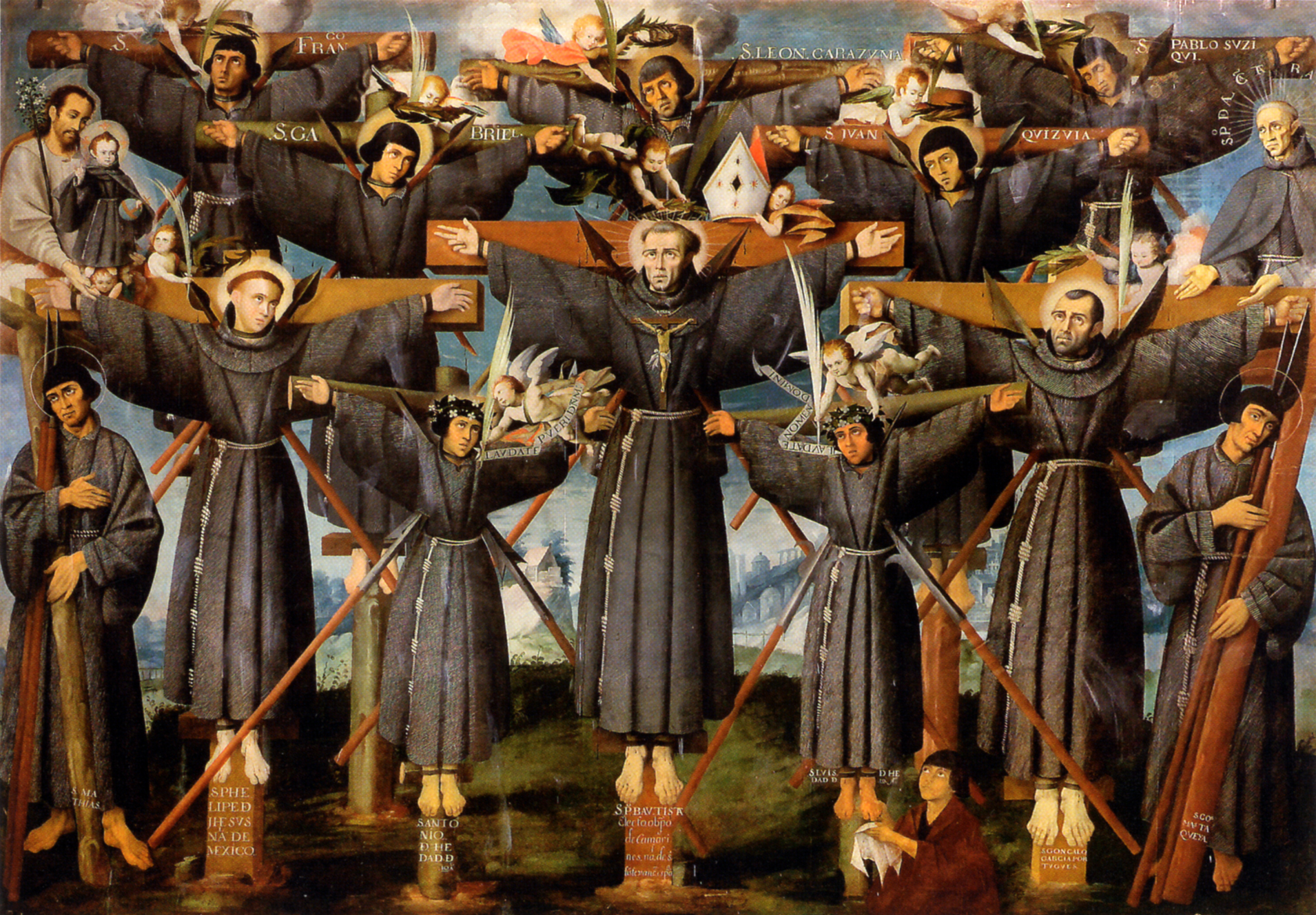 Lázaro Pardo de Lago, The Franciscan Martyrs of Japan from 1597, 1630, Convento Franciscano de La Recoleta, Cuzco, Peru, taken from The Arts in Latin America 1492–1820. Philadelphia 2006.